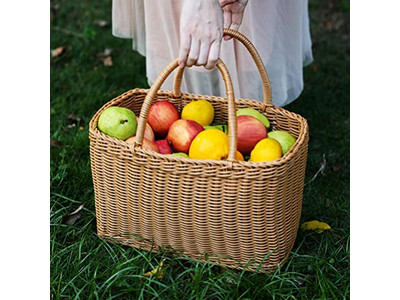 Cesta de Picnic de Bambú con Tapa Cestas de Lata Vintage de Ratán de Plátano al Por Mayor