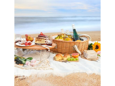 Cesta de Picnic Tejida Francesa Almuerzo Mimbre de Resina Plástico Cestas Mini para Niños