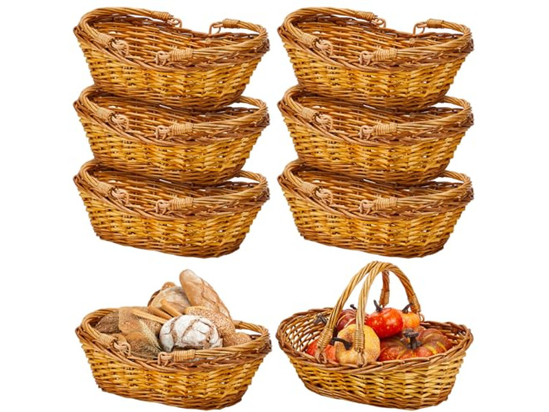 Cestas de Picnic Mini con Tapas 30cm Cesta de Ratán Plegable para Exteriores