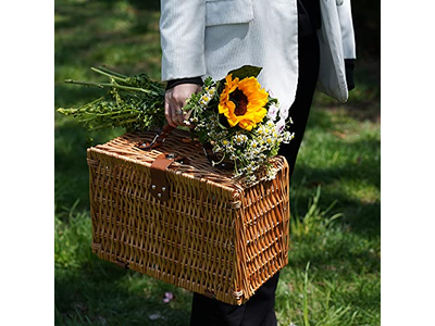 Cestas de Picnic al Por Mayor OEM Redondas de Mimbre Antiguas de Madera para Niños