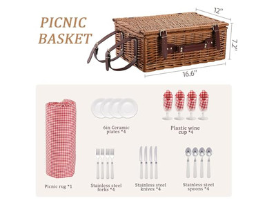Cesta de Picnic Circular Cestas Individuales Una Pieza Tiendas con Vacío Coloreado