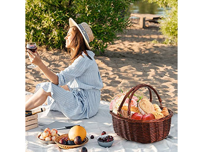 Detalles de Cesta de Picnic Puestos Cestas para Camping Fiesta Plegable