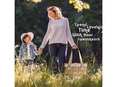 Conjunto de Cesta de Picnic Ecológica para Familia Numerosa de 6 Personas Juguete para Niñas