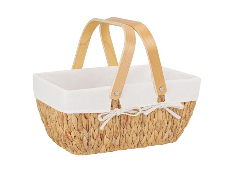 Cesta de Picnic con Comida de Madera Plegable Mochila para 4 Personas con Ruedas