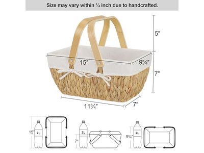 Cesta de Picnic con Comida de Madera Plegable Mochila para 4 Personas con Ruedas