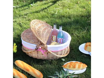 Conjunto de Cesta de Picnic para 4 Niños Cesta Tejida Personalizada Contenedor de Buenas Cestas
