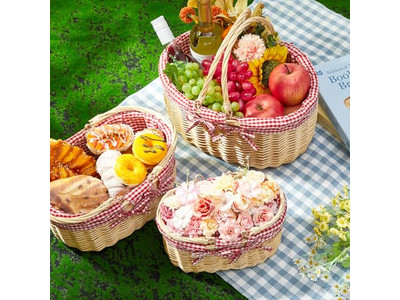 Conjunto de Picnic para 2 con Mesa Cesta Plegable Tapa Plana Caja de Mimbre Tejida