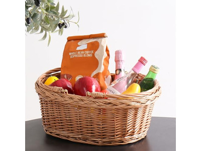 Cesta de Picnic de Mimbre Azul Rattan con Aislamiento para Exteriores