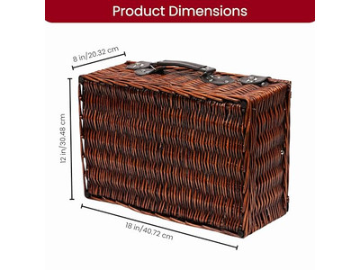 Cesta de Picnic de Algodón para Niños Plástico Portátil Aislada con Tapa de Madera Hongo