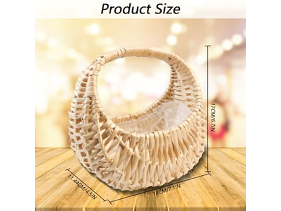 Cesta de Regalo de Paja Proveedores de Picnic Verde Tejida a Mano Suministros para Bebés y Familias