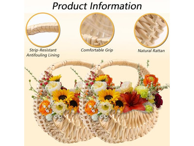 Cesta de Regalo de Paja Proveedores de Picnic Verde Tejida a Mano Suministros para Bebés y Familias